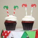 Christmas Elf Leg Cupcake ..